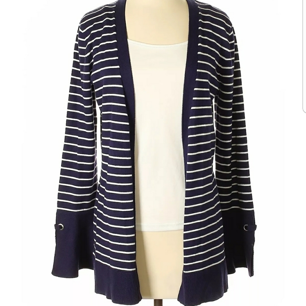 CABLE & GAUGE BLUE CARDIGAN SWEATER